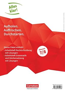 portada Alles Klar! Deutsch. Sekundarstufe i 7. /8. Schuljahr. Rechtschreibung + Grammatik und Zeichensetzung im Paket (en Alemán)