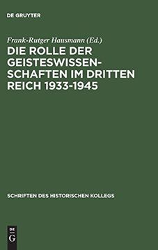 portada Die Rolle der Geisteswissenschaften im Dritten Reich 1933-1945 (in German)