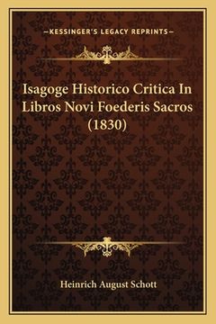 portada Isagoge Historico Critica In Libros Novi Foederis Sacros (1830) (en Latin)