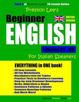 portada Preston Lee's Beginner English Lesson 41 - 60 For Italian Speakers (British) (en Inglés)