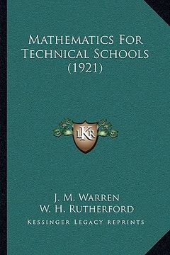 portada mathematics for technical schools (1921) (in English)