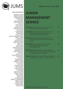 portada Junior Management Science, Volume 5, Issue 2, June 2020 (en Alemán)