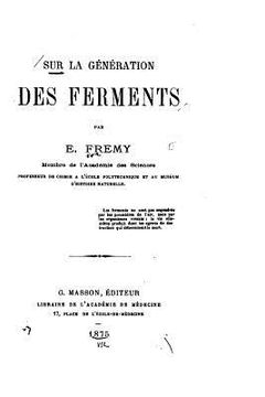 portada Sur la génération des ferments (in French)