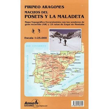 portada Pirineo Aragones, Macizos del Posets y la Maladeta.: Mapa Topográfico Excursionista con los GR y rutas de Esquí de Montaña