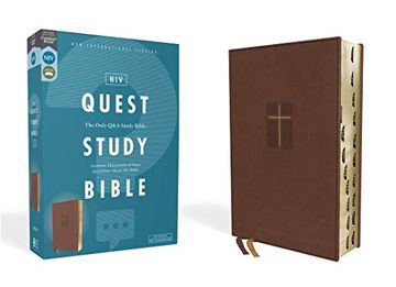 portada Niv, Quest Study Bible, Leathersoft, Brown, Thumb Indexed, Comfort Print: The Only q and a Study Bible (en Inglés)