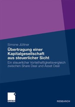 portada Übertragung einer Kapitalgesellschaft aus steuerlicher Sicht: Ein steuerlicher Vorteilhaftigkeitsvergleich zwischen Share Deal und Asset Deal (German Edition) (in German)