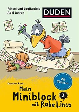 portada Mein Miniblock mit Rabe Linus - Rätsel und Logikspiele (Duden Miniblöcke) (en Alemán)