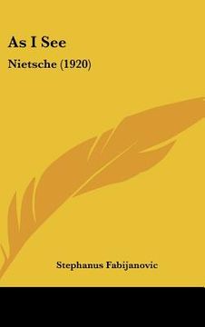portada as i see: nietsche (1920)