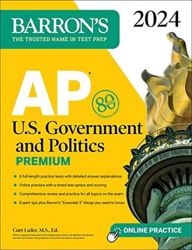 portada Ap U. S. Government and Politics Premium, 2024: 6 Practice Tests + Comprehensive Review + Online Practice (Barron'S Test Prep) (in English)