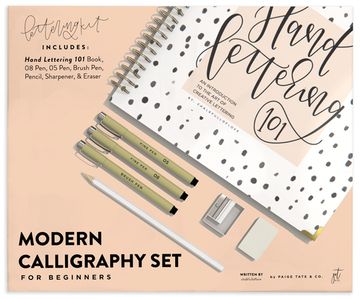 portada Modern Calligraphy set for Beginners: A Creative Craft kit for Adults Featuring Hand Lettering 101 Book, Brush Pens, Calligraphy Pens, and More