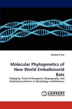 portada molecular phylogenetics of new world emballonurid bats (en Inglés)