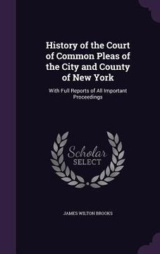 portada History of the Court of Common Pleas of the City and County of New York: With Full Reports of All Important Proceedings (en Inglés)