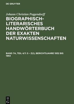 portada S¿ Z(I), Berichtsjahre 1932 bis 1953 (en Alemán)