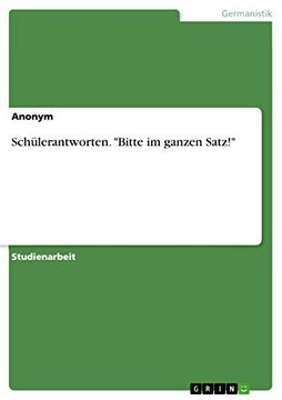 portada Schlerantworten Bitte im Ganzen Satz (in German)