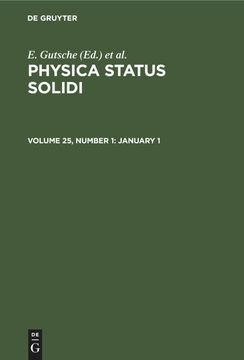 portada Physica Status Solidi, Volume 25, Number 1, January 1 (en Inglés)