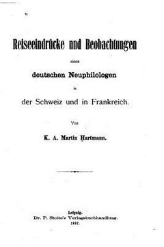 portada Reiseeindrucken und Beobachtungen eines deutschen Neuphilologen in der Schweia und in Frankreich (in German)