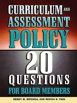 portada curriculum and assessment policy: 20 questions for board members (in English)