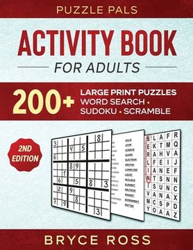 portada Activity Book For Adults: 200+ Large Print Sudoku, Word Search, and Word Scramble Puzzles (en Inglés)