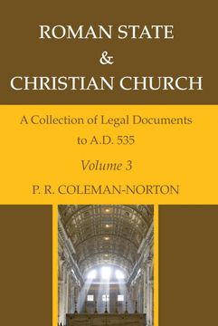 portada Roman State & Christian Church Volume 3: A Collection of Legal Documents to A. Do 535 (en Inglés)