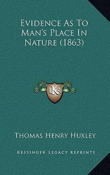 portada evidence as to man's place in nature (1863) (in English)