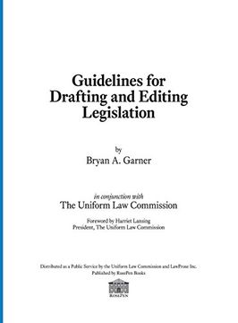 portada Guidelines for Drafting and Editing Legislation