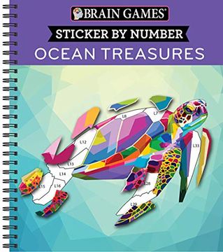 portada Brain Games - Sticker by Number: Ocean Treasures (en Inglés)