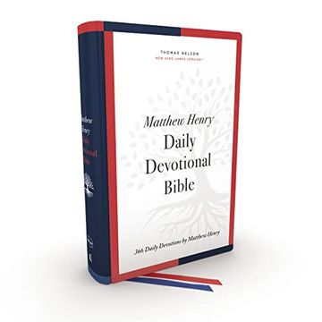 portada Nkjv, Matthew Henry Daily Devotional Bible, Hardcover, red Letter, Thumb Indexed, Comfort Print: 366 Daily Devotions by Matthew Henry (en Inglés)