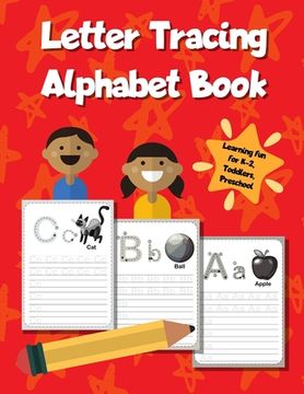 portada Letter Tracing Alphabet Book: ABC Learning Workbook for Kids - Toddlers, Preschool, K-2 - Red (en Inglés)