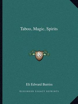 portada taboo, magic, spirits (en Inglés)