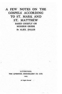 portada A few notes on the Gospels according to St. Mark and St. Matthew based chiefly on modern Greek (en Inglés)