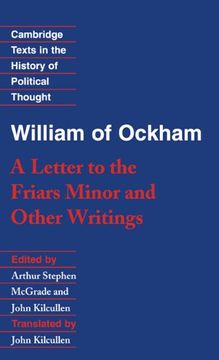 portada William of Ockham: 'a Letter to the Friars Minor' and Other Writings Hardback (Cambridge Texts in the History of Political Thought) (en Inglés)