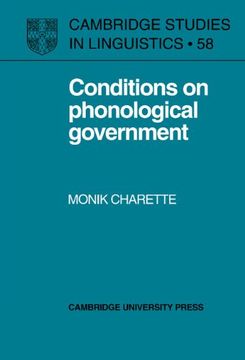 portada Conditions on Phonological Government Hardback (Cambridge Studies in Linguistics) (en Inglés)