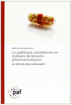 portada La Politique Canadienne En Matiere de Brevets Pharmaceutiques