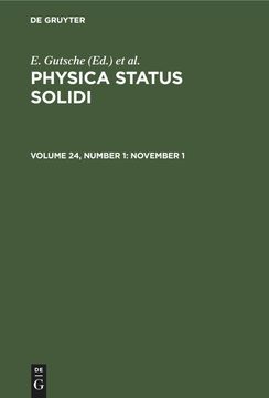 portada Physica Status Solidi, Volume 24, Number 1, November 1 (en Inglés)