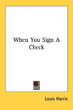 portada when you sign a check (en Inglés)