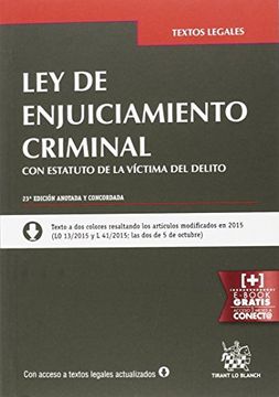 portada Ley de Enjuiciamiento Criminal Estatuto de la Víctima del Delito 23ª Edición 2016