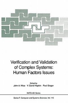 portada verification and validation of complex systems: human factors issues (en Inglés)