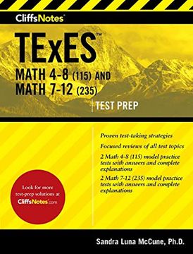 portada Cliffsnotes Texes Math 4-8 (115) and Math 7-12 (235) 