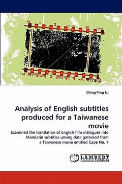 portada analysis of english subtitles produced for a taiwanese movie (en Inglés)