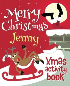 portada Merry Christmas Jenny - Xmas Activity Book: (Personalized Children's Activity Book)