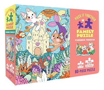 portada Piece it Together Family Puzzle: Purrmaid Paradise: (60-Piece Puzzle for Kids and Toddlers Ages 2-5. Cat and Kitty Puzzle Artwork) (in English)