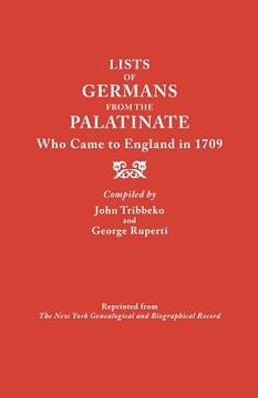 portada lists of germans from the palatinate who came to england in 1709 (en Inglés)