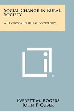 portada social change in rural society: a textbook in rural sociology (en Inglés)
