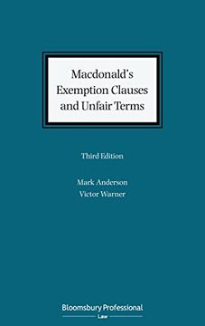 portada Macdonald's Exemption Clauses and Unfair Terms (en Inglés)
