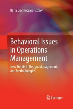 portada Behavioral Issues in Operations Management: New Trends in Design, Management, and Methodologies (en Inglés)
