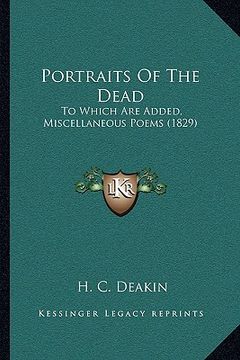 portada portraits of the dead: to which are added, miscellaneous poems (1829)