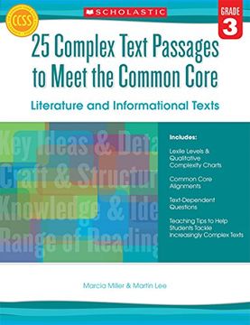 portada 25 Complex Text Passages to Meet the Common Core: Literature and Informational Texts: Grade 3 (en Inglés)
