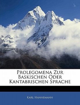 portada Prolegomena Zur Baskischen Oder Kantabrischen Sprache (en Alemán)