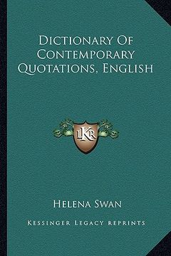 portada dictionary of contemporary quotations, english (en Inglés)