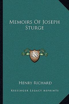 portada memoirs of joseph sturge (en Inglés)